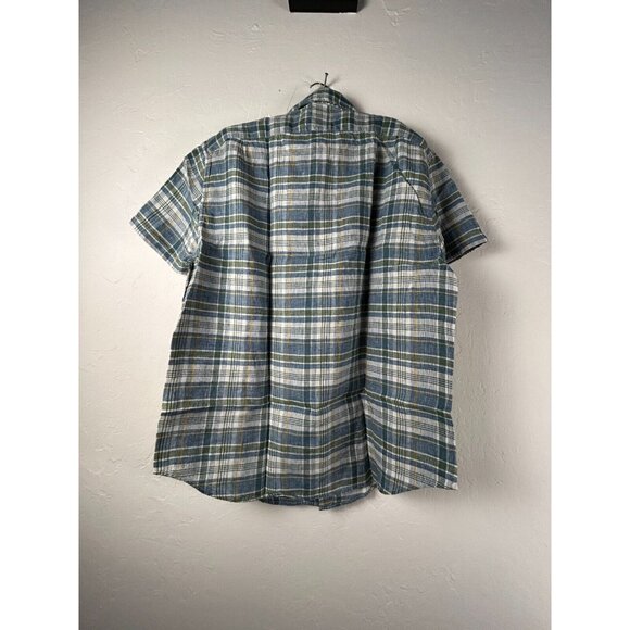New J. Crew Men's Short-Sleeve Slim Linen-Cotton Plaid Shirt Large AL189 $59.50 - Picture 2 of 8